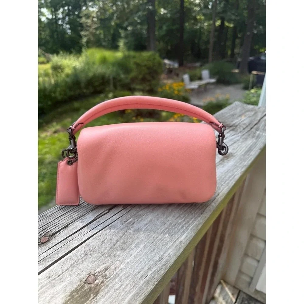 Coach Pillow Tabby Shoulder Bag 18 Pink Nappa Leather C3880 Mini Purse